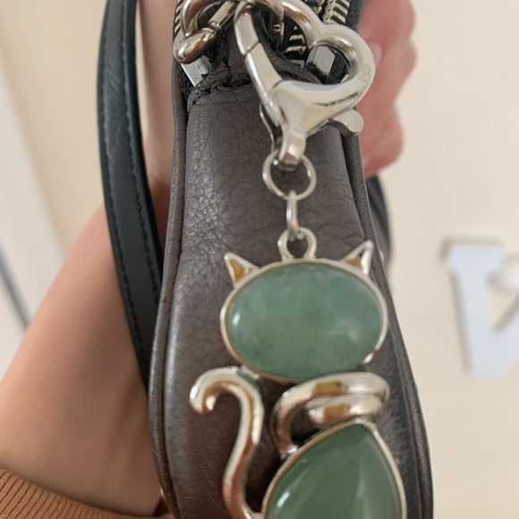 Green Aventurine Cat Keyring Charm Aventurine Cat Bag Charm Kitty Cat Charm - Picture 3 of 4